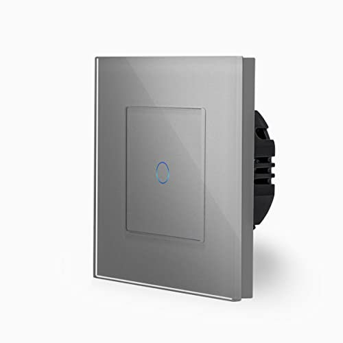 Touch Taster Schalter Treppenhaustaster Beleuchtet 230V Glas Grau von Luxus-Time