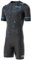 Herren-Radsport-Skinsuit, Gel-Polsterung, einteiliger Trisuit, Bike-Oberteil, kurz, sublimiert, einzigartiges Design, Trägerhose (Schwarz/Blau, XL), schwarz / blau, XL