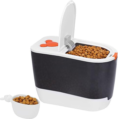 Belle Vous Trockenfutter Behälter mit Messbecher - Futter Aufbewahrungsbox aus Plastik mit Deckel - Tierfutterspender für Katzen, Vögel, Hunde - Fasst 5 kg Tierfutter oder 10 kg Reis, Getreideprodukte