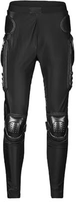 M&Catree Motorrad-Schutzhose für Hüfte, Oberschenkel, Knie, Motocross Gepanzerte Hose für Motorrad, MTB, Dirtbike, Rennsport, Schutzausrüstung - Schwarz, 4XL
