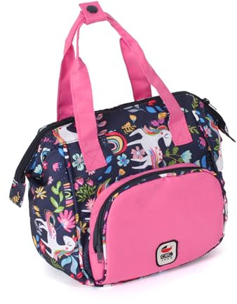 Bayer Chic 2000 - Puppen-Wickeltasche, Wickeltasche für Puppen, Puppenzubehör, Puppentasche, Einhorn, Navy-pink