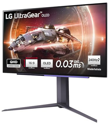 LG Electronics 27GS95QX-B.AEU UltraGear™ Gaming OLED-Monitor 27 (67,32cm), 2560 x 1440, 16:9, 0,03ms GtG, 40 Hz, HDR10, NVIDIA G-Sync™, AMD FreeSync™ - Schwarz