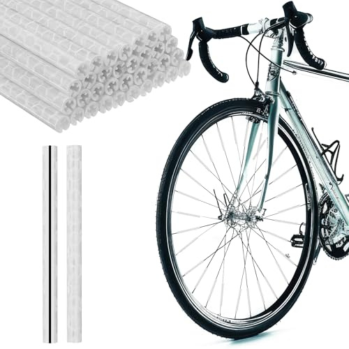 Abeillo 36 riflettori a raggi per bicicletta, visibilità a 360°, riflettori a raggi per ruote a raggi, riflettore per bicicletta per guida notturna, facile installazione (bianco)