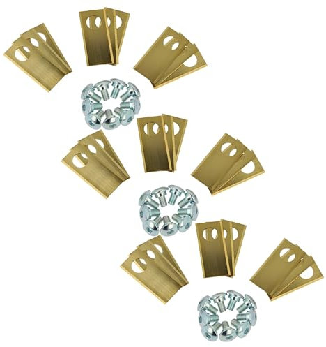 vhbw 27x Ersatz-Messer kompatibel mit Worx Landroid M800 WG790E.1 Rasenmäher - Ersatzklinge Silber Gold, Stahl (Titanbeschichtung)