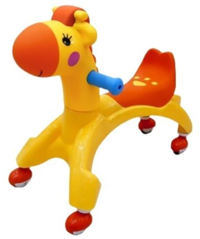 Twist Car for bambini piccoli, giocattoli da guidare, carrello a spinta con schienale rialzato, for bambini(Geel)