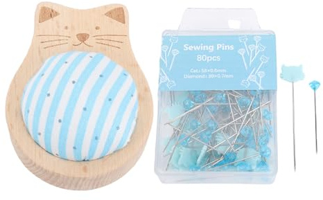 Nähnadelkissen-Set, süßes Katzen-Nadelkissen, 80 Bastel-Positionierungsnadeln