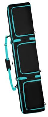 Gralara Snowboard Bolsa con Ruedas Y Compartimentos Independientes Material Poliéster 600D Correas Ajustables Y Múltiples Bolsillos para Transporte D, Azul