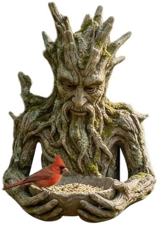 Mangiatoia Per Da Esterno - Stazione Di Alimentazione Artistica Per Passeri Statua Da Giardino,Mangiatoia Per Uccellii In Resina,Mangiatoiaa Per Decorativa In Resina | Stazione Di