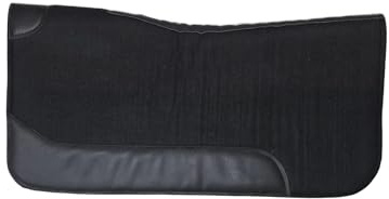 Aces Equine Western Horse - Almohadilla de fieltro para sillín de caballo 100 % lana, color negro, 32 x 32 pulgadas, contorneada, se adapta a Full Cob Pony