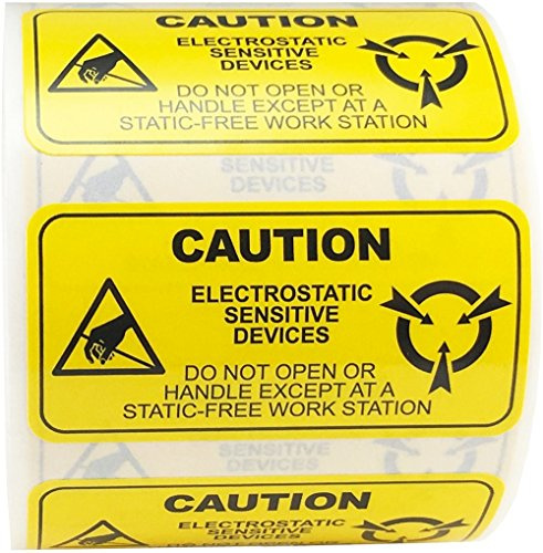 Caution Sensitive Electronic Devices Labels 1 x 2 Inch 500 Adhesive Stickers