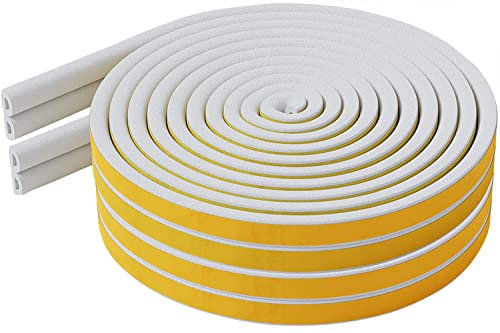 Dichtungsband für Türen Fenster, 20M Türdichtung Selbstklebendes Fensterdichtung Anti-Kollision Gummi Schaum Siegel Streifen Schalldämmung Dichtungsband Selbstklebendes Weiß