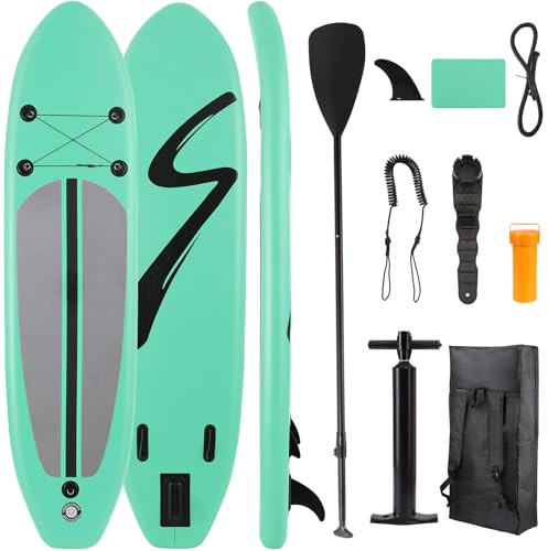 Stand Up Paddling Board 305cm Adults SUP Aufblasbares Stand Up Paddle mit Allem Zubehör, für Aller Fähigkeitsniveaus, 200kg Tragkraft für 2 Personen
