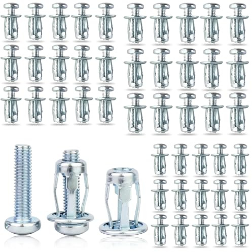 45 Stück Hohlraumdübel Metall,Hohlraumdübel Set (M4 x 20,M5 x 25,M6 x 25),Gipskarton Dübel Gipskartondübel,Hohlwanddübel,Spreizdübel Metalldübel,Schlagdübel für Befestigungen Rigipsplatten,Gipskarton