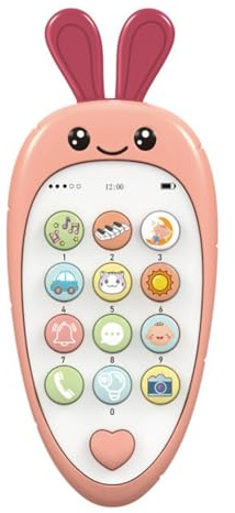 Gosera Jouet de Téléphone Portable pour avec Éducation Précoce et Musique, Faux Téléphone Éducatif D'Apprentissage pour Enfants, Jouet Sensoriel pour Enfants Rose