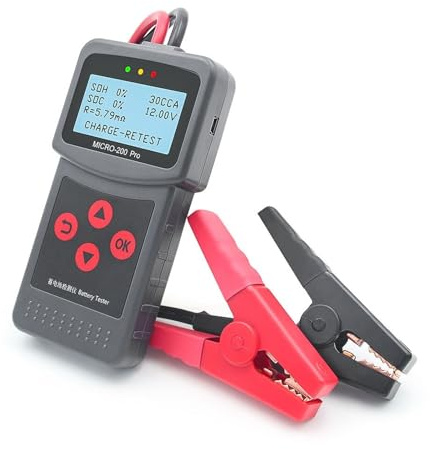 Comprobador de Baterias, Probador digital de batería de coche -200 Pro de 12 V, herienta de diagnóstico de carga y arranque de baterías de plomo-ácido de EFB.