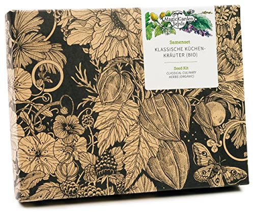 Herbes Culinaires Classiques (BIO) - kit cadeau de graines avec 5 variétés d'herbes essentielles