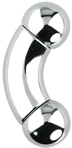 Forbidden Body Jewelry Curved Barbell Piercing Jewelry - 00GA Silver Eyebrow Piercing - Surgical Steel Snake Eye Frog Eyes Tongue Rings & Belly Rings for Women (12mm Bar, 12mm Balls)