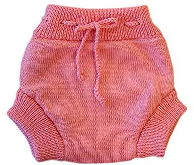 Windelhose für Erwachsene, 100 % Merinowolle, gestrickt, handgefertigt, Größe XL, Rosa