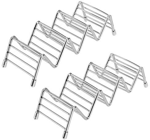 MengH-SHOP Taco Halter Ständer Edelstahl Taco Rack Wellenform Food Ständer Küche Gadget Werkzeug für Harte Oder Weiche Shell Tacos Sandwiches 2 Stück