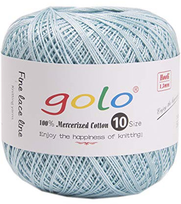 golo Häkelgarn Garne zum Stricken stärke 10 Gewinde blau 361