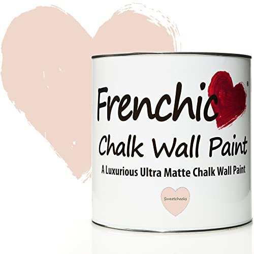 Frenchic Sweet Cheeks Chalk Wall Paint, For Interior Walls & Ceilings, Ultra Matte, Washable & Scrubbable (2.5L), Pale Pink