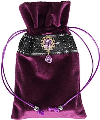 DOARLUO Milky Way Galaxy Tarot Cards Fabric Bag - 5 x 8 Inch Jewelry & Dice Pouch - Dungeons and Dragons Accessories, Travel & Gift Bag (Purple)