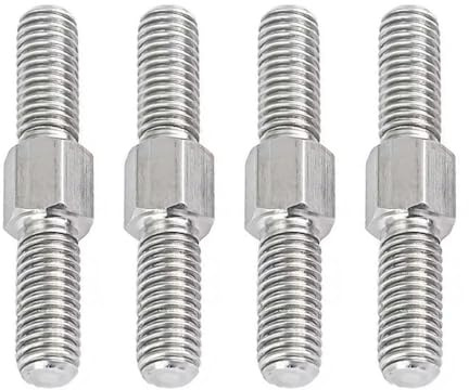 4 perni a doppia estremità in acciaio inossidabile 304, con testa esagonale, asta filettata sinistra/destra, bulloni a doppia estremità M8 x 70 mm