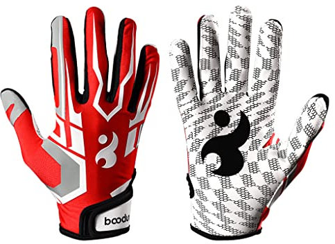 ROYJJ Jugend-Fußballhandschuhe für Kinder, Silikon-Griff-Empfänger-Handschuhe für Kinder mit Super-Stick-Fähigkeit für beste Spiele, Jugendliche, American Football, Rugby-Handschuhe, Outdoor, Silikon,