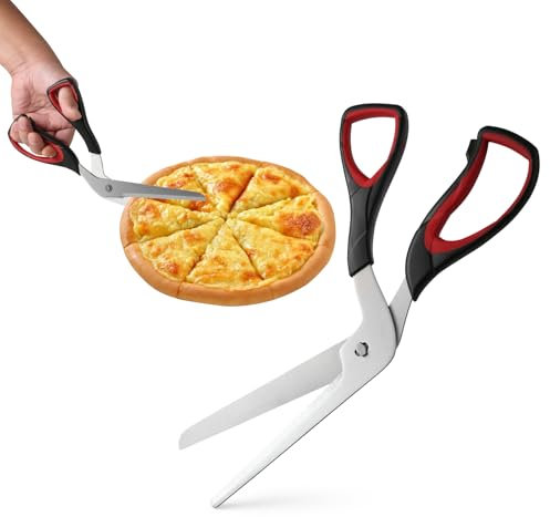 FHISKUNYU Forbici per Pizza Lavabile in Lavastoviglie | Forbici da Cucina per Tagliare Pizza, Torte ed Erbe | Facile da Usare, Pratico e Resistente