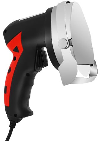 LANNADD Coltello per kebab/kebab elettrico professionale, per kebab/kebab e utensili per la ristorazione, spuntino (2 lame in acciaio inox), colore nero + rosso, diametro lama 10 cm
