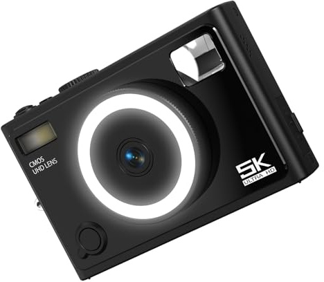 Cámara digital 5K de 64 MP, pantalla de 2.8 pulgadas con enfoque automático avanzado y filtro de belleza para fotos y videos profesionales, cámara de poca luz