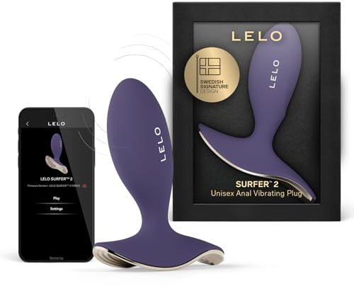 LELO SURFER 2 Plug-anale Dilatatore Donna Vibrante con 6 Modalità di Piacere, Plug-anale Dilatatore Uomo, Plug Anale Silicone, Anal Plug, Vibratore Anale, Giochi Sessuali per Uomo, Purple
