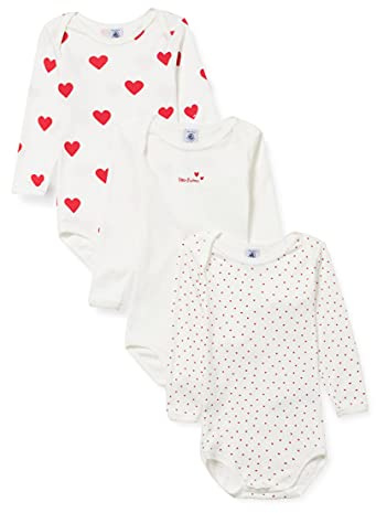 Petit Bateau A00BC, Body a righe a maniche lunghe (Pacco da 3) Bimba 0-24, Variante 1, 3 anni