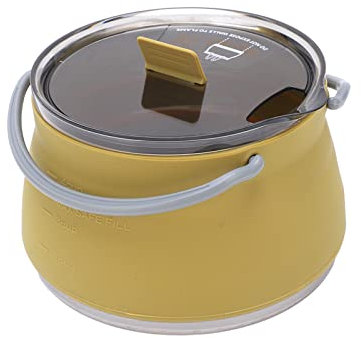 Ranvo Zusammenklappbarer Mini-Wasserkocher, zusammenklappbarer Silikontopf Rutschfester Edelstahlboden Tragbar Temperaturbeständig Transparenter Deckel Schnelle Erwärmung für unterwegs