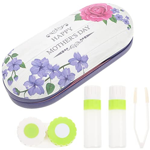 Artibetter Estuche Para Lentillas Y Estuche Para Gafas 2 En 1 Estuche Para Lentillas De Doble Con Espejo Incorporado Pinza Y Botella De Solución De Contacto Para Kit De Viaje