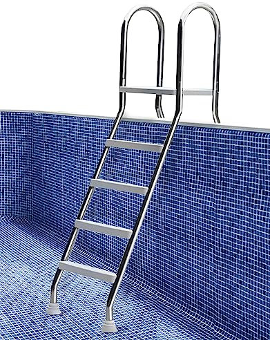 Escalera de 135cm para Piscinas Elevadas, Escalera de Seguridad para Piscina 4 Peldaños con Peldaños Antideslizantes, 250kg de Capacidad para Baño Al Aire Libre, Gimnasio de Natación