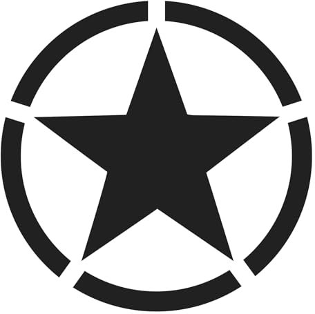 Finest Folia uppsättning av 2 bilklistermärken armé stjärna klistermärken folie för bil motorcykel hängande klistermärken US stjärna självhäftande väderbeständiga biltillbehör K167 (svart matt, 10 x
