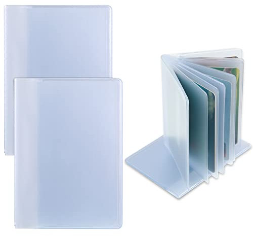 XZEIT 2 Stück Kartenhalter Schutzhüllen Transparente Kreditkartenhüllen Kunststoff Brieftascheneinsatz Kreditkartenhalter Einsatz für Brieftasche Versicherungskarte Debitkarte Führerschein,10 Seiten