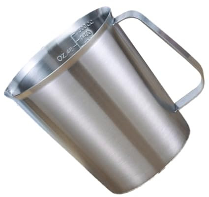 PRETYZOOM 1500 Ml Taza Medidora de Acero Inoxidable 304 con Escalas Precisas, Boquilla Antidesbordamiento y Asa Ergonómica para Preparación de Café, Té con Leche y Hornear