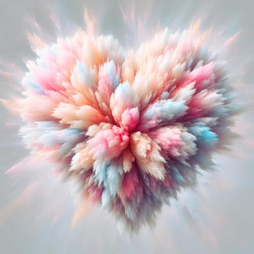 Ceanothe Tableau sur verre c ur vibrant 45x45 cm - Impression Image Haute Définition Pour Décoration Murale avec Finition Brillante Fabriqué en France