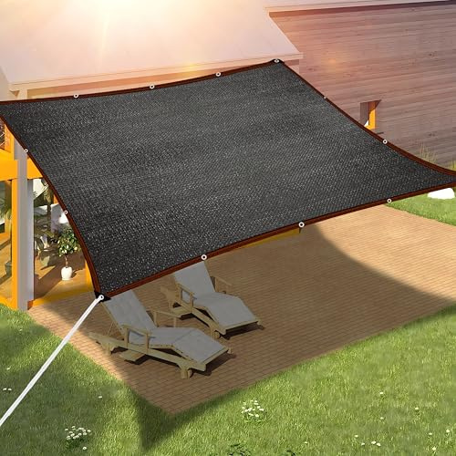 Red de sombreado con ojales, 70 % a 90 %, resistente a los rayos UV, para protección de plantas, invernadero, granero o perrera, 3 x 6 m, color negro