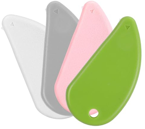 COMNICO Taglierina di sicurezza con lama in ceramica, 4 pezzi, mini taglierine con foro portachiavi, apri pacchetti, coupon per buste tascabili, buste, lettere, carta da lettere, progetti fai da te