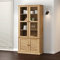 6 Ebenen, Regal, Bücherregal mit Türen und Ablagen, Standregal, Wohnzimmerschrank für Büro, Schlafzimmer, Arbeitszimmer, 85x35x170 cm Massivholz Kiefer