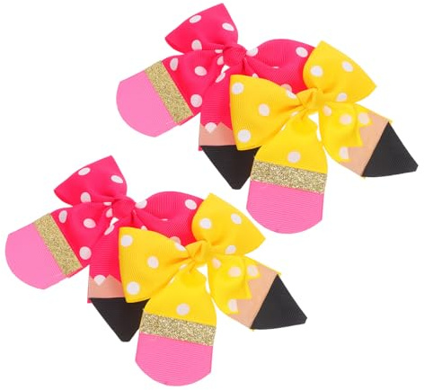Toyvian 2pares Sombreros Pinzas Cabello de Lazo Clips de Grogrén Antideslizantes para Niñas Pequeñas Accesorios Cabello para Cumpleaños y Fiestas