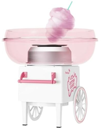Gettimore Máquina para Hacer algodón de azúcar con Cuenco de Acero Inoxidable de Grado alimenticio, fácil Arranque rápido y Limpieza sin Herramientas para Fiestas en casa, Color Rosa
