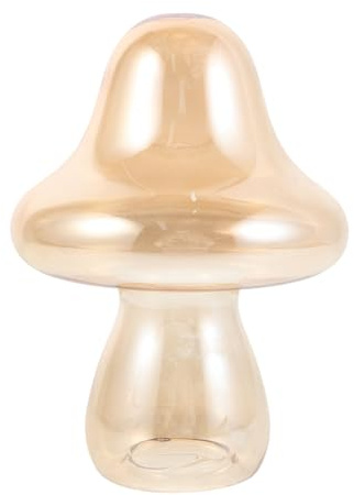 TOYANDONA Cloche de présentation en Verre Cloche Transparente en Forme de Champignon pour Miniatures - Couvercle de Protection en Verre Transparent Anti-poussière 14 x 10,8 x 4,6 cm pour Abat-Jour