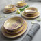 City to Cottage - Teller Set 12-teilig | Lavendel Motiv | Handgemacht | Keramik Geschirr Set | Essgeschirr Service 4 Personen