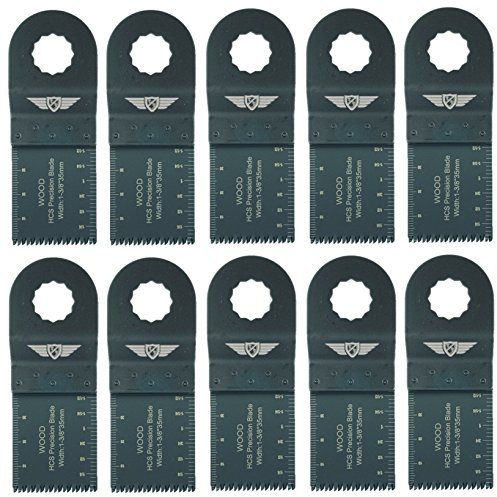 10 x TopsTools WX35J_10 35mm Japan Coarse Cut Blades Compatible with Worx Sonicrafter, Worx 250W, Erbauer Multitool Multi Tool Accessories