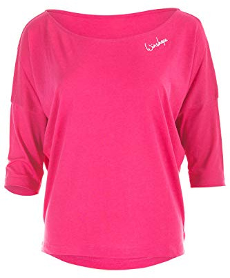 WINSHAPE Mcs001 - Maglia da Donna a 3/4 a Maniche Lunghe, Ultraleggera, Donna, MCS001, Deep-Rosa, XXL