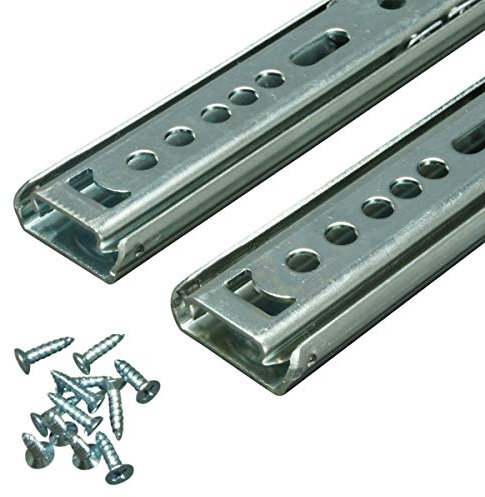 BRESKO 1 Paar (2 Stk.) 27 mm Schubladenschienen 25-55 cm Teilauszug Schubladenauszüge Kugelführung (30 cm)